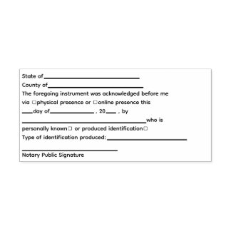 Standard Notary Public Acknotation Självfärgande Stämpel