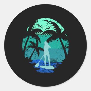 Standard Paddle Board Retro Vintage Design Gift Runt Klistermärke