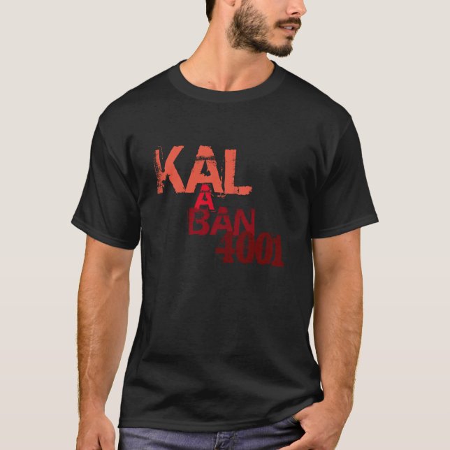 Standard passform Kalaban 4001 för svart T-shirt (Framsida)