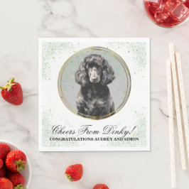 Standard Poodle Bröllopsservetter Med Hund Foto Pappersservett