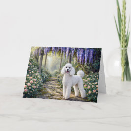 Standard Poodle Garden Blank Card Kort