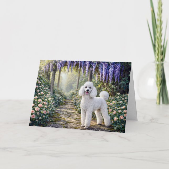 Standard Poodle Garden Blank Card Kort (Framsida)