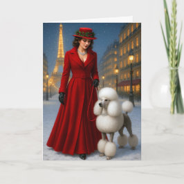 Standard Poodle Holiday Card Helgkort