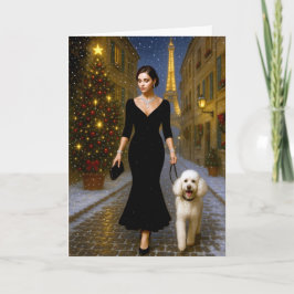 Standard Poodle Holiday Card Helgkort