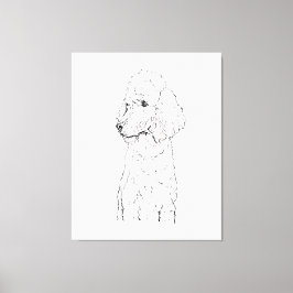 Standard Poodle Hund Illustration - Bläckkonst Canvastryck