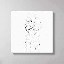 Standard Poodle Hund Illustration - Bläckkonst Canvastryck