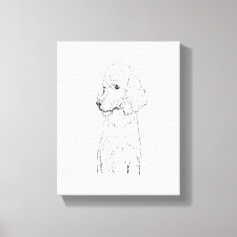 Standard Poodle Hund Illustration - Bläckkonst Canvastryck
