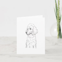 Standard Poodle Hund Illustration - Bläckkonst Helgkort