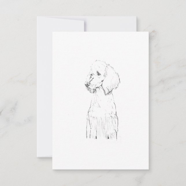 Standard Poodle Hund Illustration  Tack Kort (Framsida)