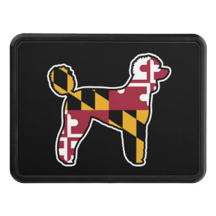 Standard Poodle Silhouette with Maryland Flag Dragkroksskydd