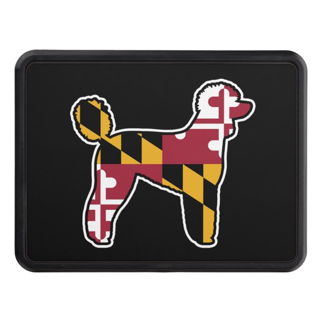 Standard Poodle Silhouette with Maryland Flag Dragkroksskydd (Framsidan)