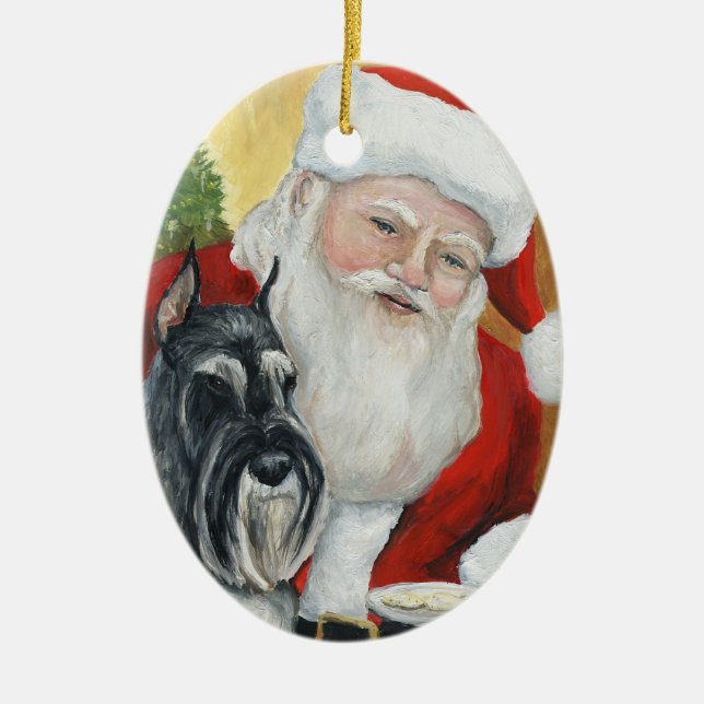 Standard prydnad för jul för Schnauzerhundkonst Julgransprydnad Keramik (Framsidan)