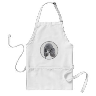 Standard Pudel Black Parti-målning - Hund Art Förkläde