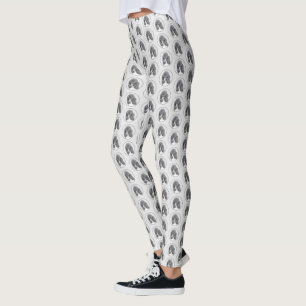Standard Pudel Black Parti-målning - Hund Art Leggings