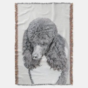 Standard Pudel Black Parti-målning - Hund Art Mysfilt