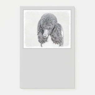 Standard Pudel Black Parti-målning - Hund Art Post-it Block