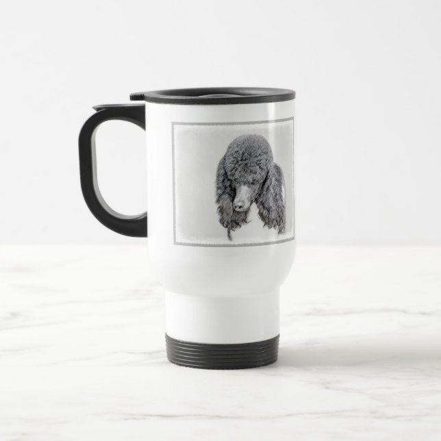 Standard Pudel Black Parti-målning - Hund Art Resemugg (Vänster)