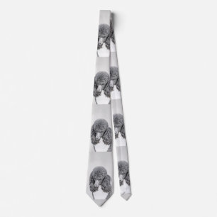 Standard Pudel Black Parti-målning - Hund Art Slips