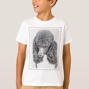 Standard Pudel Black Parti-målning - Hund Art T Shirt