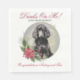 Standard Pudel Bröllop Napkins with Hundar Photo Pappersservett