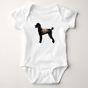 Standard Pudel Hund aveln Boho Blommigt Silhouette T Shirt