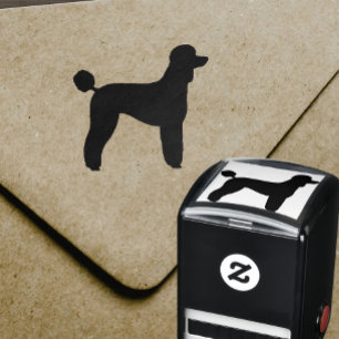 Standard Pudel Hund aveln Silhouette Självfärgande Stämpel