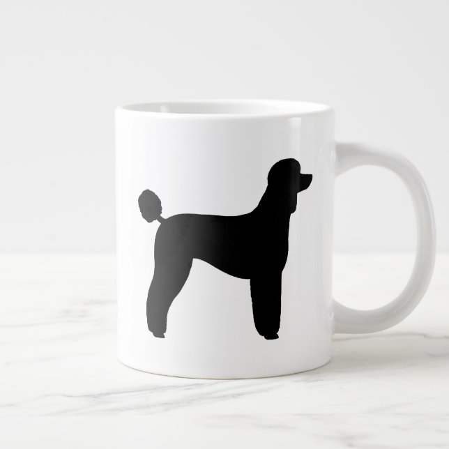 Standard Pudel Hund aveln Silhouettes Jumbo Mugg (Höger)