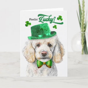 Standard Pudel Hund Feelin' Lucky St patrick's day Helgkort