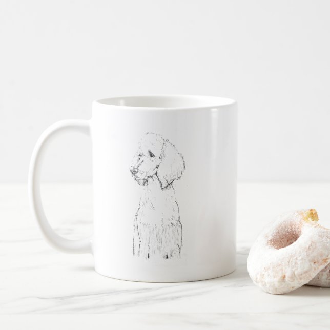 Standard Pudel Hund Husdjur Porträtt  Kaffemugg (Med munk)