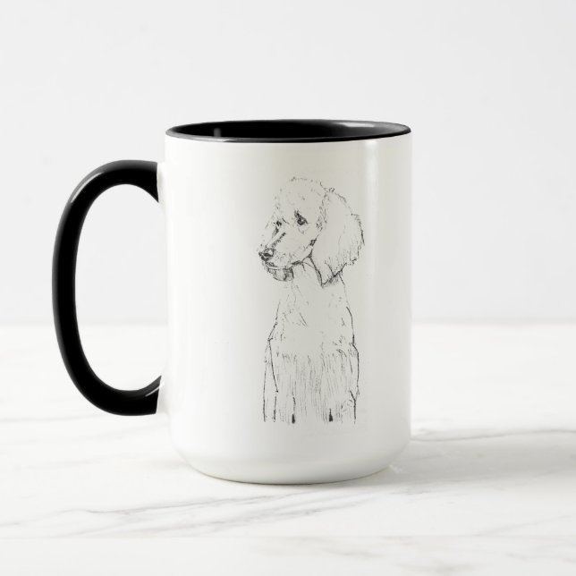 Standard Pudel Hund Husdjur Porträtt  Mugg (Vänster)