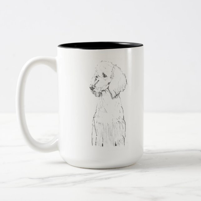 Standard Pudel Hund Husdjur Porträtt  Två-Tonad Mugg (Vänster)