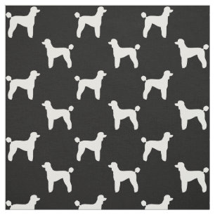 Standard Pudel Hund Silhouettes Black and White Tyg
