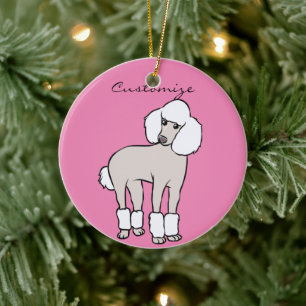 Standard Pudel Hund Thunder_Cove Julgransprydnad Keramik