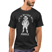 Standard Pudel, muskulös, tatuerad, kroppsbyggare
