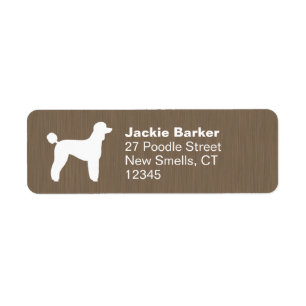 Standard Pudel Silhouette-Returetiketter Returadress Etikett