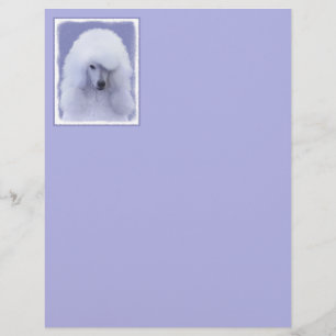 Standard Pudel White Painting - Original Hund Art