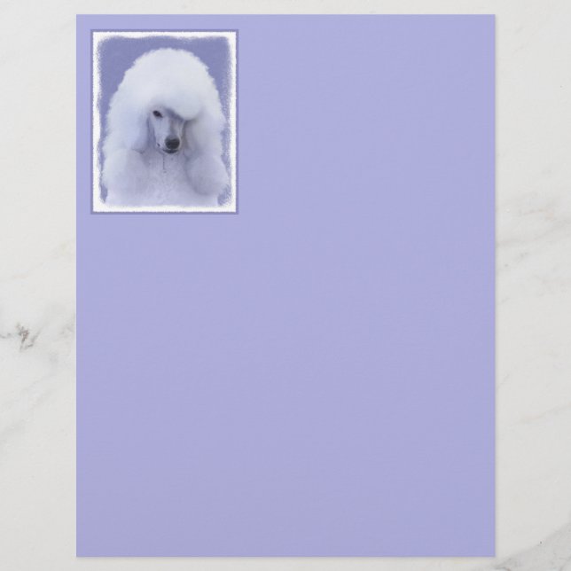 Standard Pudel White Painting - Original Hund Art (Framsida)