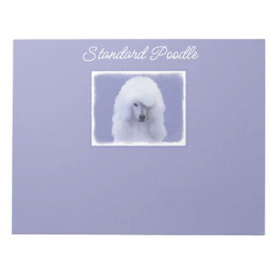 Standard Pudel White Painting - Original Hund Art Anteckningsblock