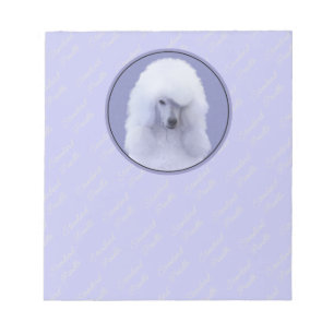 Standard Pudel White Painting - Original Hund Art Anteckningsblock