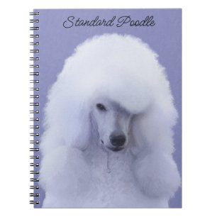 Standard Pudel White Painting - Original Hund Art Anteckningsbok