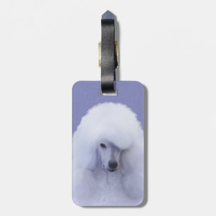 Standard Pudel White Painting - Original Hund Art Bagagebricka