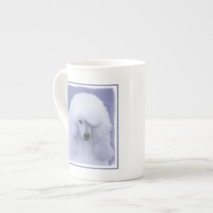 Standard Pudel White Painting - Original Hund Art Benporslin Mugg