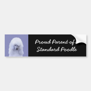 Standard Pudel White Painting - Original Hund Art Bildekal