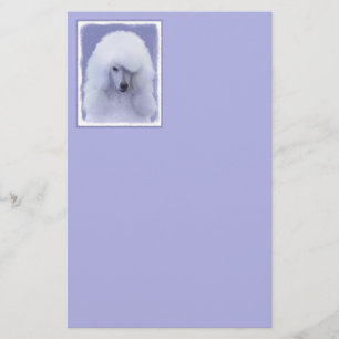 Standard Pudel White Painting - Original Hund Art Brevpapper