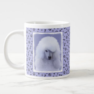 Standard Pudel White Painting - Original Hund Art Jumbo Mugg