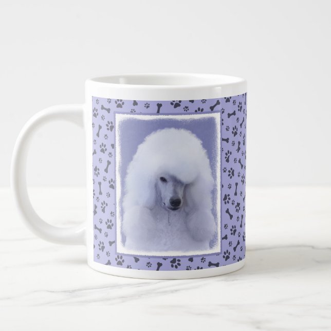 Standard Pudel White Painting - Original Hund Art Jumbo Mugg (Vänster)
