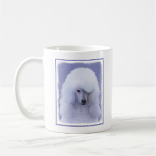 Standard Pudel White Painting - Original Hund Art Kaffemugg