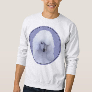 Standard Pudel White Painting - Original Hund Art Lång Ärmad Tröja
