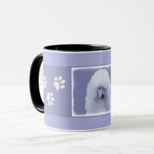 Standard Pudel White Painting - Original Hund Art Mugg