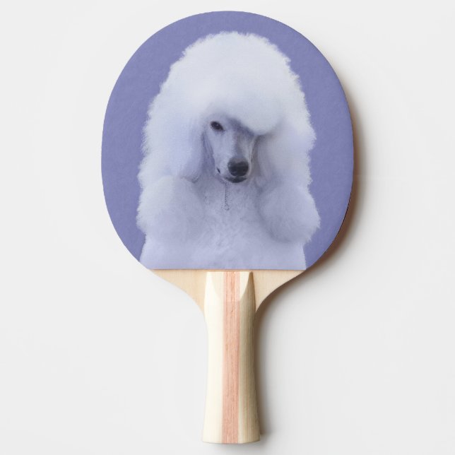 Standard Pudel White Painting - Original Hund Art Pingisracket (Framsidan)